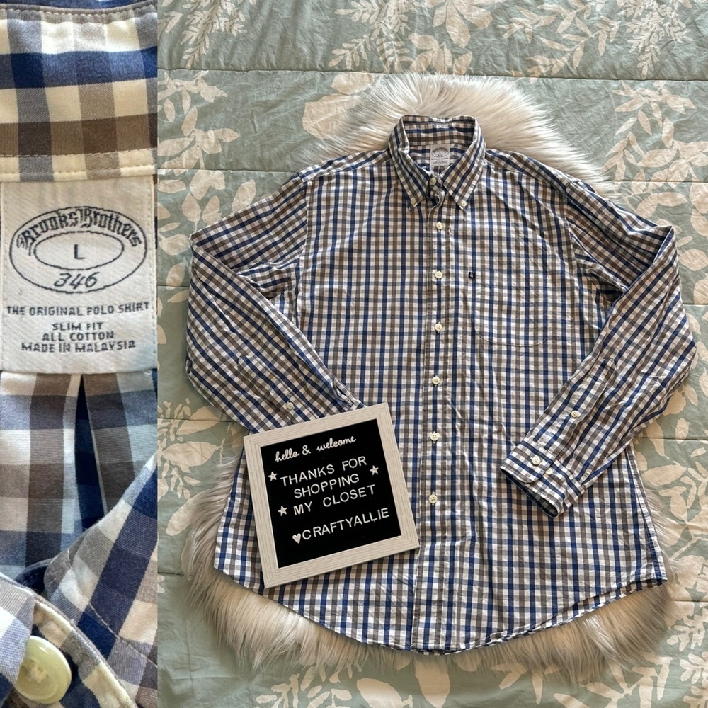 Brooks Brothers 346 Cotton Long Sleeve Button Down Shirt | Men’s Large